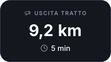 Esempio: uscita tratto a 9,2 km, 5 minuti